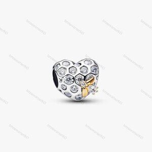 Pandora Bridgerton Honeycomb & Bee Heart Charm